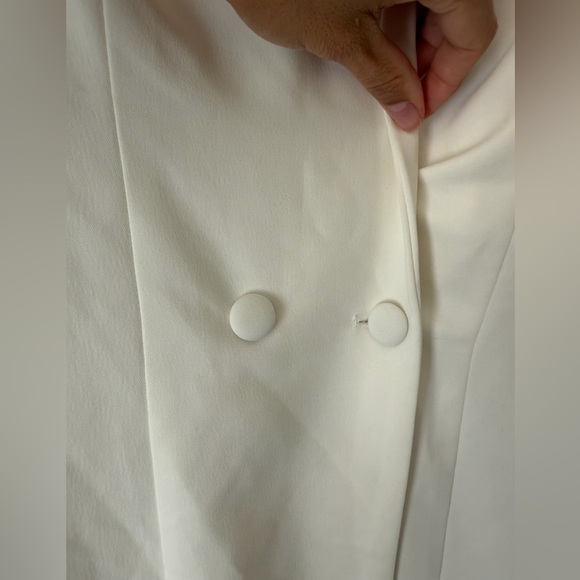 NBD Women's V Neck Bell Sleeve Como La Flor Ivory White Suit Dress Size XS - Picture 6 of 9